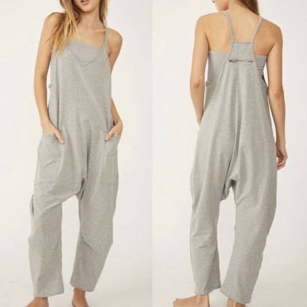 Free People FP Movement Hot Shot Onesie Jumpsuit Grey Heather Size S